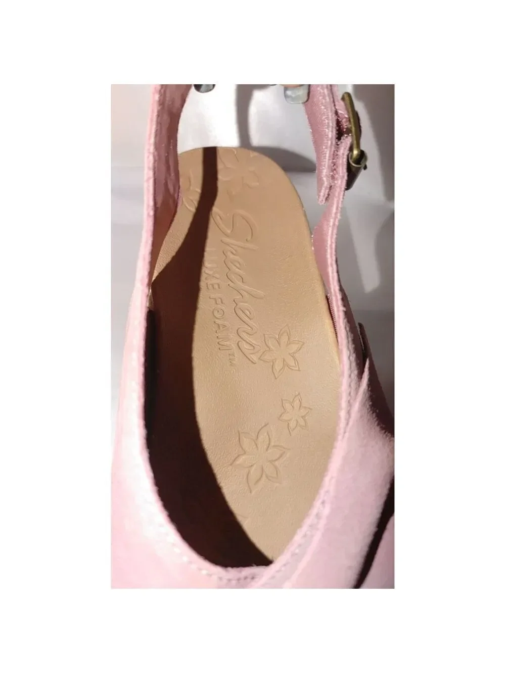 SKECHERS Luxe Foam Suede Brit Trippin Bow Espadrilles Size 8M